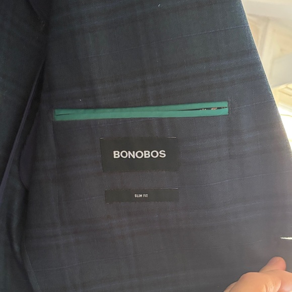 Bonobos Green/Navy Plaid Blazer 38S - Picture 6 of 12